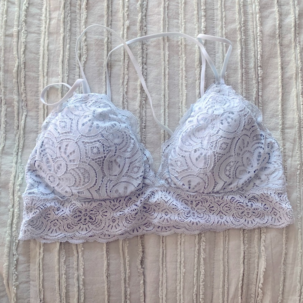 Light, baby blue bralette from aerie.